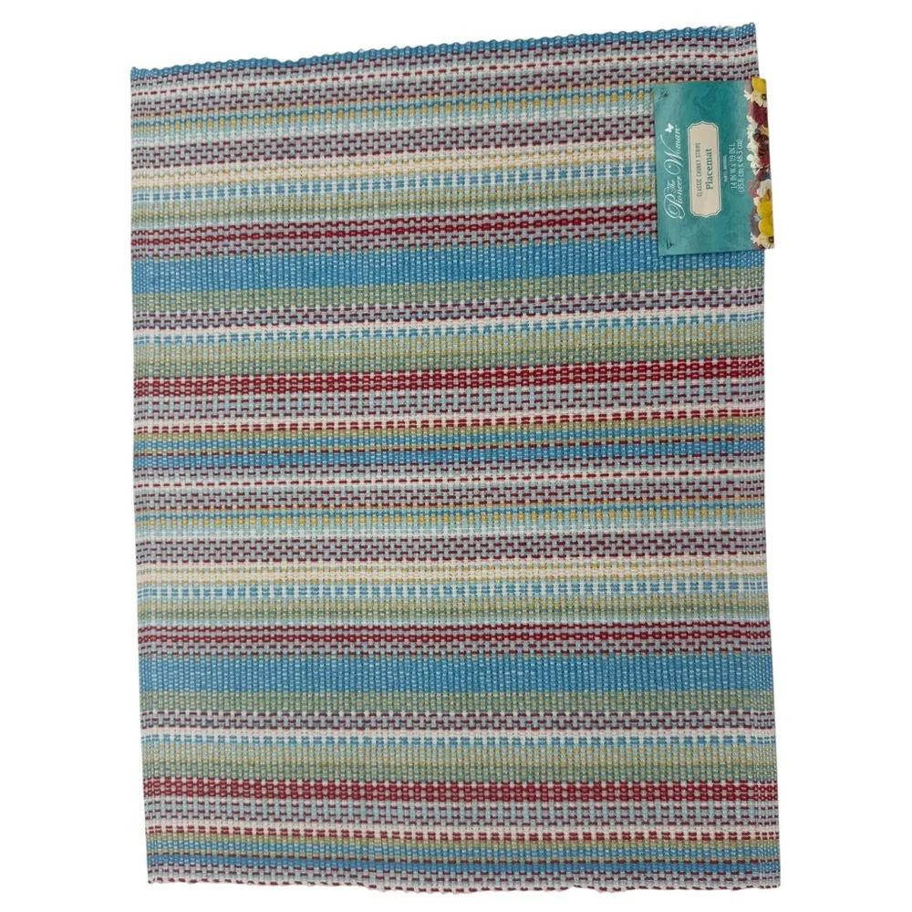 The Pioneer Woman Classic Chunky Stripe Placemats set of 4 Multicolor NWT